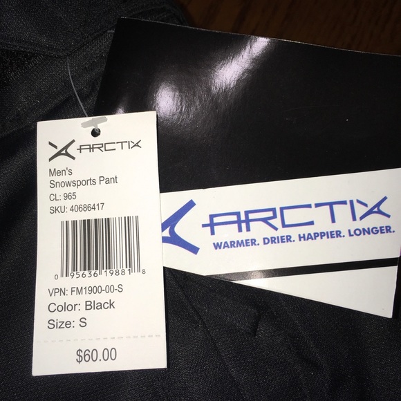Arctix Snow Sports Pants, Black, Mens Sm - Picture 3 of 5